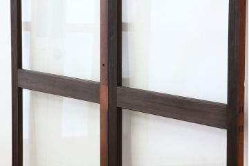 昭和レトロ　古い木の大きなガラス戸2枚セット(引き戸・建具)