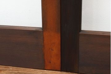 昭和レトロ　古い木の大きなガラス戸2枚セット(引き戸・建具)
