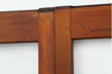 昭和レトロ　古い木の大きなガラス戸2枚セット(引き戸・建具)