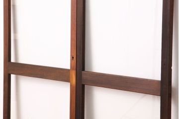 アンティーク　古い無垢材のガラス戸2枚セット(引き戸・建具)