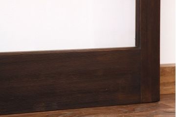 アンティーク　古い無垢材のガラス戸2枚セット(引き戸・建具)