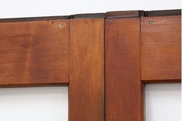 アンティーク　古い無垢材のガラス戸2枚セット(引き戸・建具)