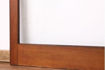 アンティーク　古い無垢材のガラス戸2枚セット(引き戸・建具)