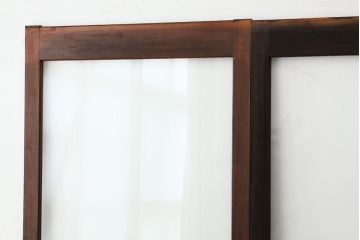 アンティーク　古い無垢材のガラス戸4枚セット?(引き戸・建具)