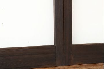 アンティーク　古い無垢材のガラス戸4枚セット?(引き戸・建具)