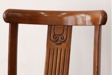 中古　海外輸入品オーク無垢材ダイニングチェア1脚(イス・椅子・いす)