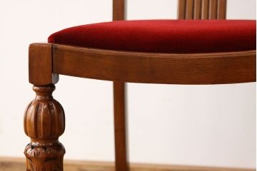 中古　海外輸入品オーク無垢材ダイニングチェア1脚(イス・椅子・いす)