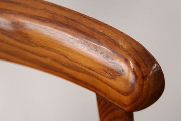 中古　海外輸入品オーク無垢材ダイニングチェア2脚(イス・椅子・いす)