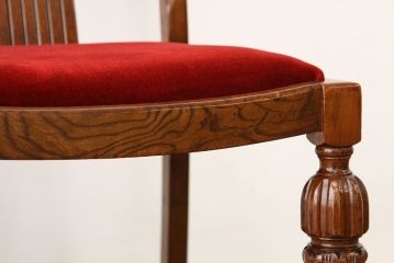 中古　海外輸入品オーク無垢材ダイニングチェア2脚(イス・椅子・いす)