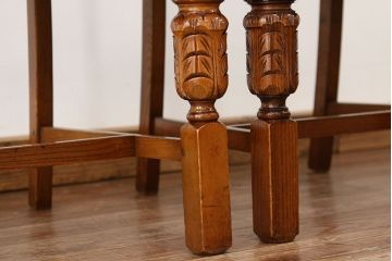 中古　海外輸入品オーク無垢材ダイニングチェア2脚(イス・椅子・いす)