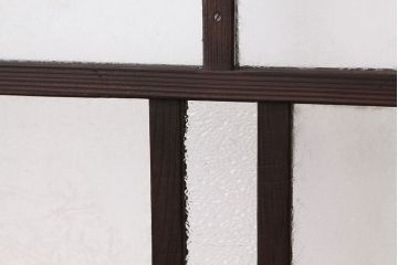 アンティーク　結霜ガラス入り使い込まれたガラス戸2枚セット(窓・引き戸)