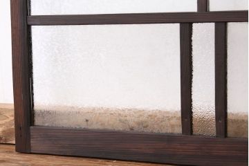 アンティーク　結霜ガラス入り使い込まれたガラス戸2枚セット(窓・引き戸)