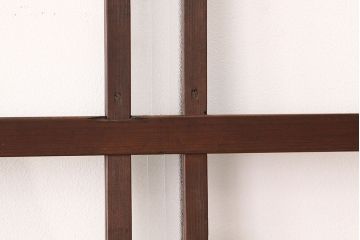 アンティーク　素敵なデザインの銀モールと色ガラス入り引き戸2枚セット?(ガラス戸・窓)