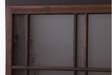 アンティーク　素敵なデザインの銀モールと色ガラス入り引き戸1枚(ガラス戸・窓)
