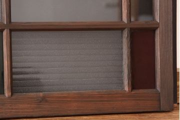 アンティーク　素敵なデザインの銀モールと色ガラス入り引き戸1枚(ガラス戸・窓)