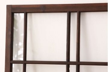 アンティーク　素敵なデザインの銀モールと色ガラス入り引き戸1枚(ガラス戸・窓)