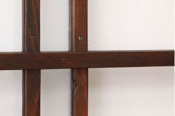 アンティーク　素敵なデザインの銀モールと色ガラス入り引き戸1枚(ガラス戸・窓)