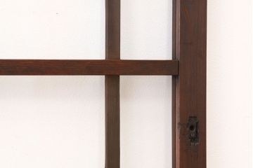 アンティーク　素敵なデザインの銀モールと色ガラス入り引き戸1枚(ガラス戸・窓)