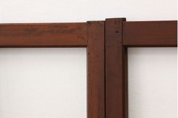昭和レトロ　古い木のアンティークガラス戸4枚セット(引き戸・窓)