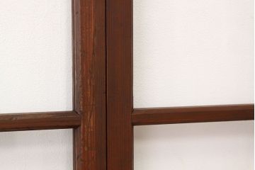 昭和レトロ　古い木のアンティークガラス戸4枚セット(引き戸・窓)