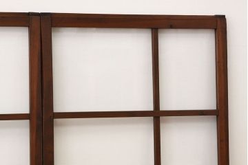昭和レトロ　古い木のアンティークガラス戸4枚セット(引き戸・窓)