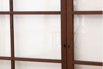 昭和レトロ　古い木のアンティークガラス戸4枚セット(引き戸・窓)