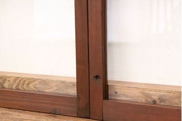 昭和レトロ　古い木のアンティークガラス戸4枚セット(引き戸・窓)