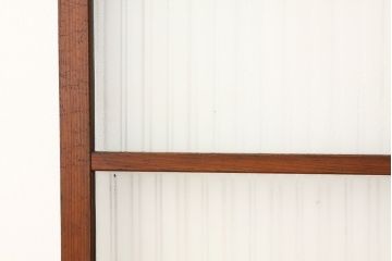 和製アンティーク　ストライプ模様のレトロガラスがかわいい引き戸2枚セット(窓)