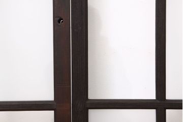 古民具・骨董　古い木の素敵な市松ガラス戸4枚セット?(引き戸・窓)