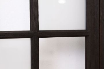古民具・骨董　古い木の素敵な市松ガラス戸4枚セット?(引き戸・窓)
