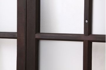 古民具・骨董　古い木の素敵な市松ガラス戸4枚セット?(引き戸・窓)