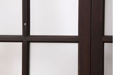 古民具・骨董　古い木の素敵な市松ガラス戸4枚セット?(引き戸・窓)