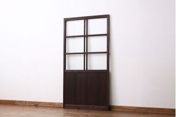★昭和レトロ　古い木のシンプルなガラス戸(引き戸)
