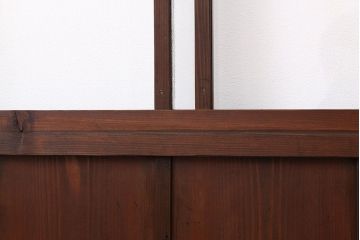 ★昭和レトロ　古い木のシンプルなガラス戸(引き戸)
