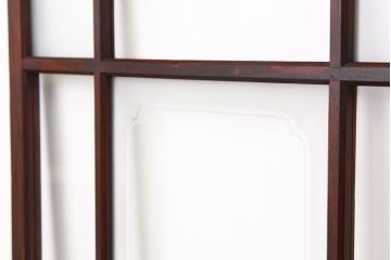 アンティーク　古い木のレトロな模様ガラス戸2枚セット(引き戸)