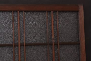 アンティーク　古い木のレトロな模様ガラス戸2枚セット(引き戸)