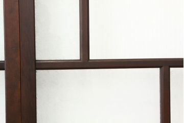 アンティーク　モールガラスと結霜ガラス入り美しい細身のガラス戸4枚セット(引き戸)