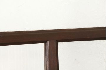 アンティーク　モールガラスと結霜ガラス入り美しい細身のガラス戸4枚セット(引き戸)