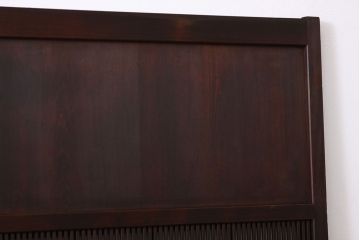 ★古民具・骨董　古い木の上質な裏障子付き細身の万本格子戸4枚セット