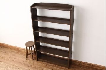 レトロ家具　★昭和レトロ　古い木のシックなアンティーク本棚(飾り棚・書棚)