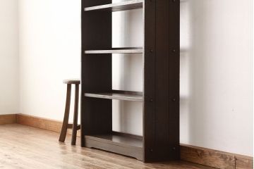 レトロ家具　★昭和レトロ　古い木のシックなアンティーク本棚(飾り棚・書棚)