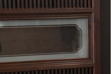 古民具・骨董　希少な巾の広い裏障子付き格子戸4枚セット(引き戸)