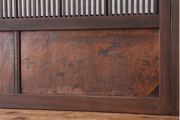 古民具・骨董　希少な巾の広い裏障子付き格子戸4枚セット(引き戸)