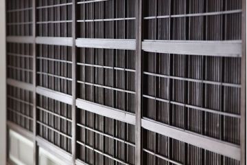 古民具・骨董　希少な巾の広い裏障子付き格子戸4枚セット(引き戸)
