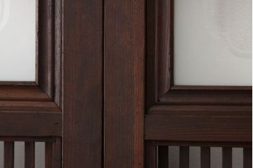 古民具・骨董　希少な巾の広い裏障子付き格子戸4枚セット(引き戸)
