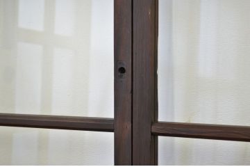 古民具　骨董　古い木のガラス引き戸4枚セット(アンティーク、扉)
