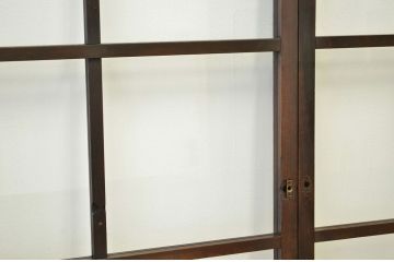 古民具　骨董　古い木のガラス引き戸4枚セット(アンティーク、扉)