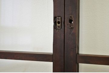 古民具　骨董　古い木のガラス引き戸4枚セット(アンティーク、扉)