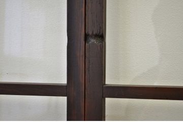 古民具　骨董　古い木のガラス引き戸4枚セット(アンティーク、扉)