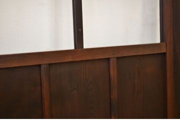 古民具　骨董　古い木のガラス引き戸4枚セット(アンティーク、扉)